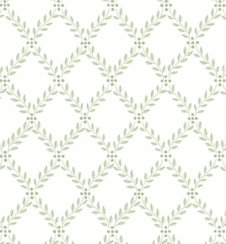 Borastapeter Trellis Leaves Green Wallpaper
