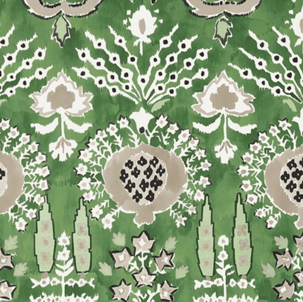 Mendoza Suzani, Green, Thibaut Wallpaper