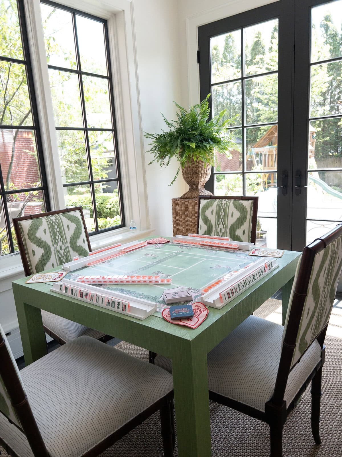Mahjong table in board game room