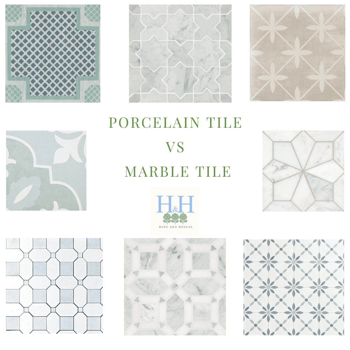 Porcelain tile vs marble