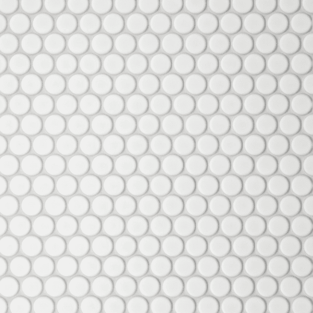 white penny tile porcelain