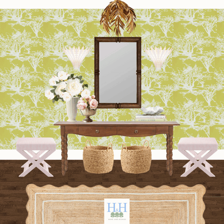 Apple Trees Wallpaper Entryway Mood Board