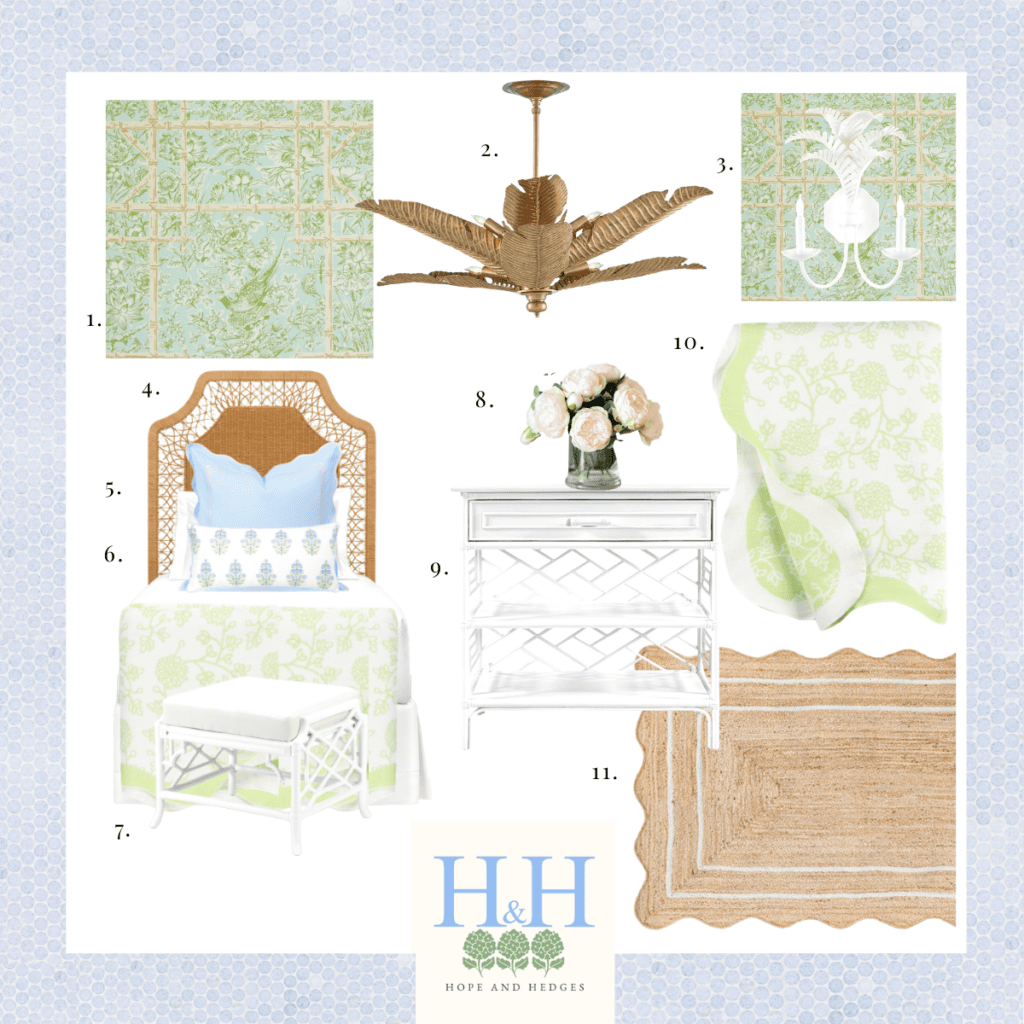 Green Girls Bedroom Mood Board