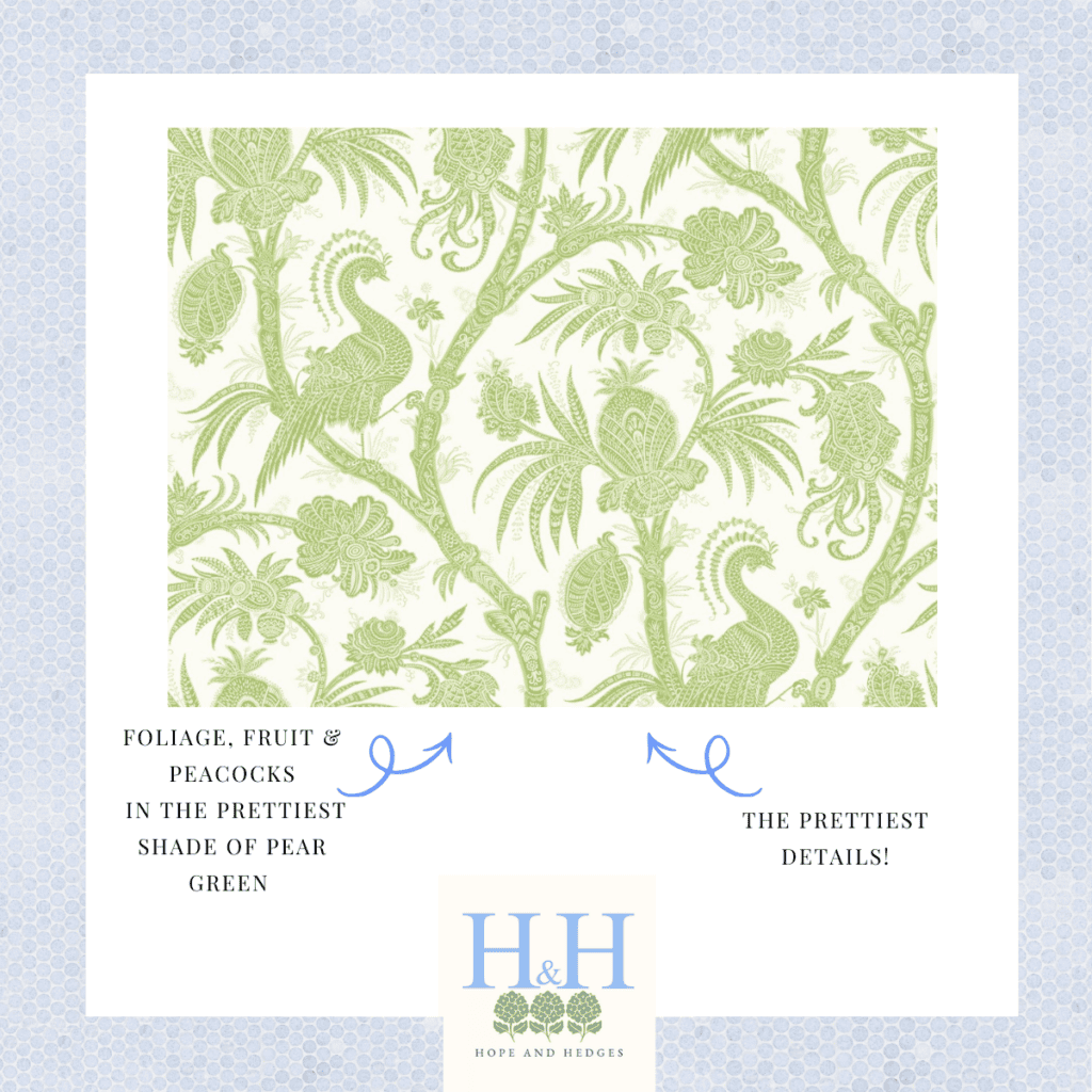 balinese peacock wallpaper in pear