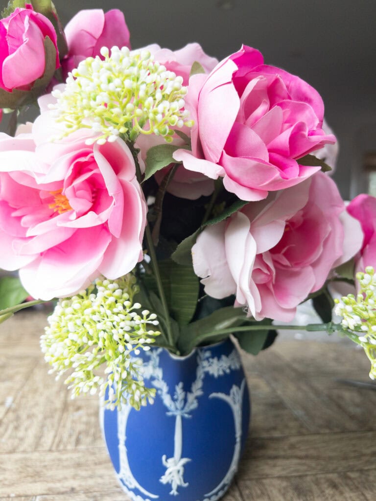 faux pink roses