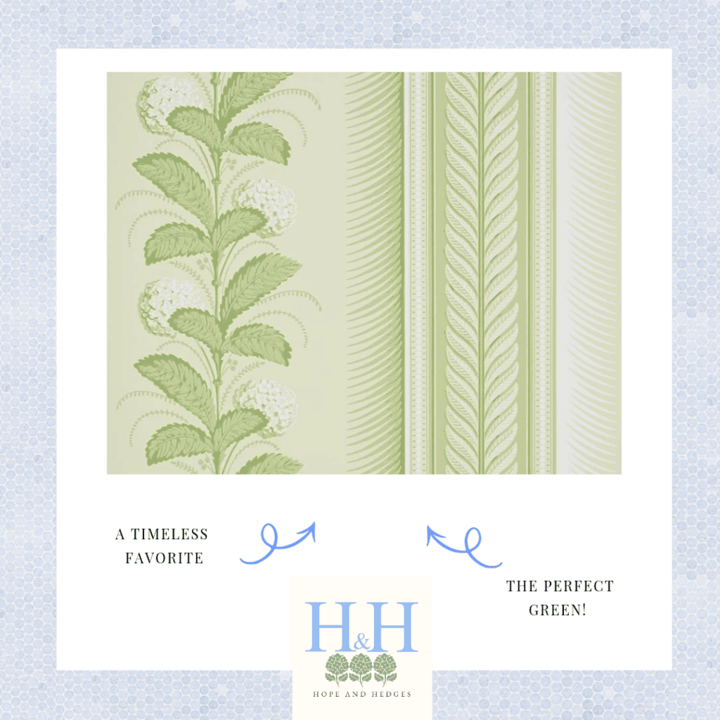 Green Hydrangea Drape Wallpaper Schumacher