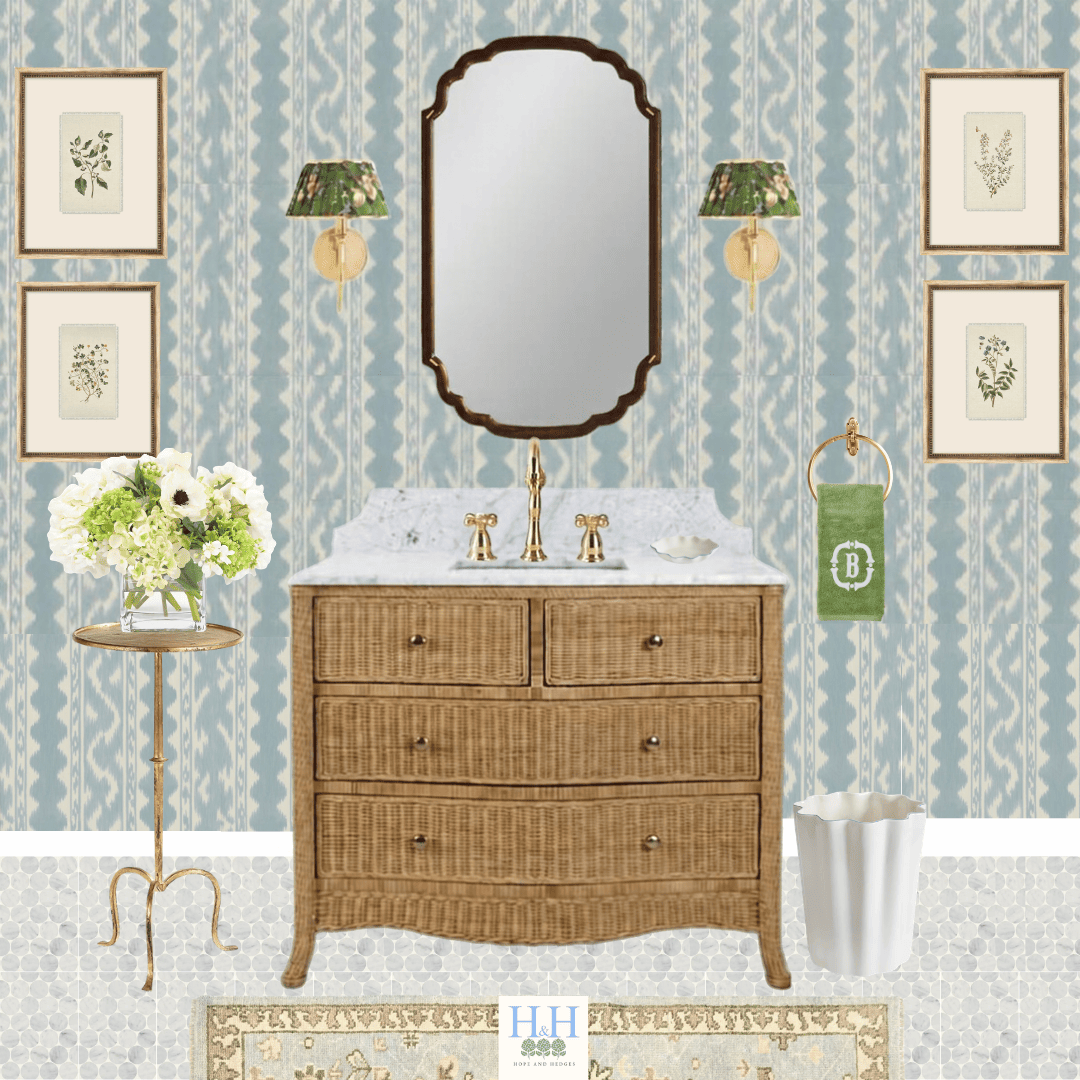 powder room mood board